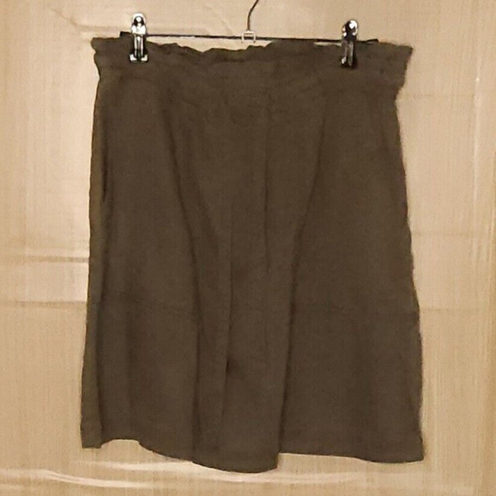 H&M Army Green Lyocel Silky Mini Skirt